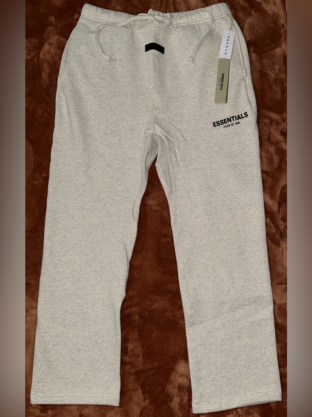 Fear of God Mens ESSENTIALS Light Oatmeal Joggers